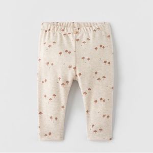 Zara - TREE PRINT RIBBED LEGGINGS